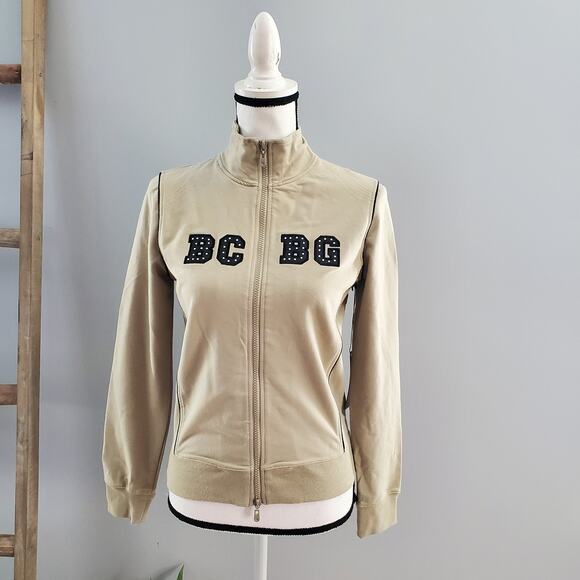 BCBGMaxazria Capri Pant Zippered Bling Jacket Sweatsuit S - Picture 2 of 13